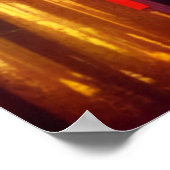 湖のそばの街の夜 | AIアートポスター ポスター (角)