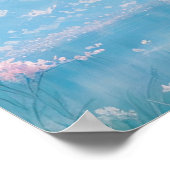 湖のそばの霧の朝 ポスター (角)