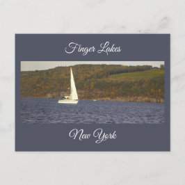 湖のはがきに帆船 ポストカード