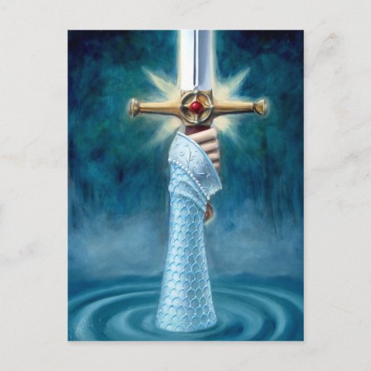 湖のはがきの女性 ポストカード (正面)