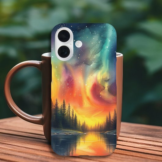 湖のほとりのオーロラ Case-Mate iPhoneケース