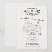 湖のほとりの結婚式 ダンシング・フロッグ ウェディング 招待状 (正面/裏面)