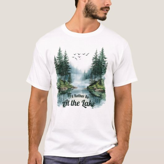 湖のほとりのTシャツ Tシャツ (正面)
