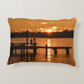 湖のアクセント枕に日没 アクセントクッション (裏面)