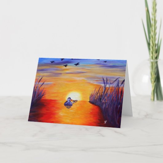 湖のアヒル – Greeting Card カード (正面)
