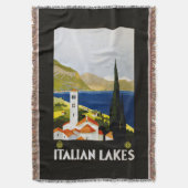 湖のイタリアンヴィンテージ旅行投げ毛布 スローブランケット (正面縦)