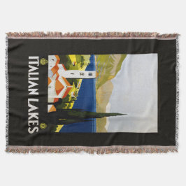 湖のイタリアンヴィンテージ旅行投げ毛布 スローブランケット