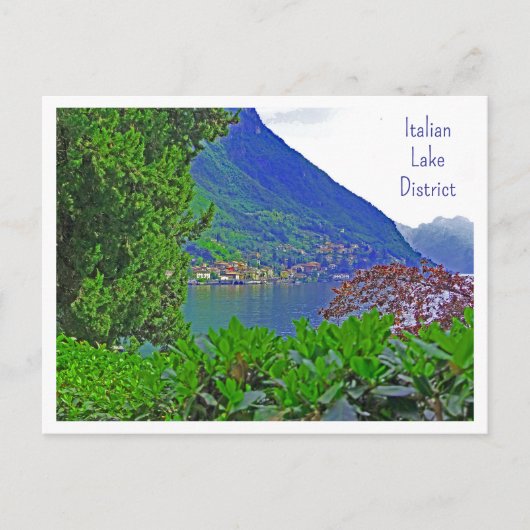 湖のイタリアン向こう側に見える村レイク地区 ポストカード (正面)