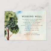 湖のエバーグリーン結婚ウォーターカラーの願い井戸 エンクロージャーカード (正面)