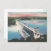 湖のオザークヴィンテージバーネルダム葉書 ポストカード (正面/裏面)