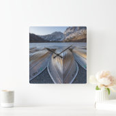 湖のカヌー スクエア壁時計 (ホーム)