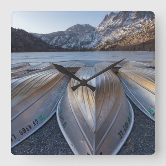 湖のカヌー スクエア壁時計 (正面)