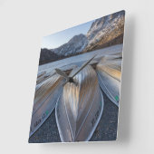 湖のカヌー スクエア壁時計 (傾斜)