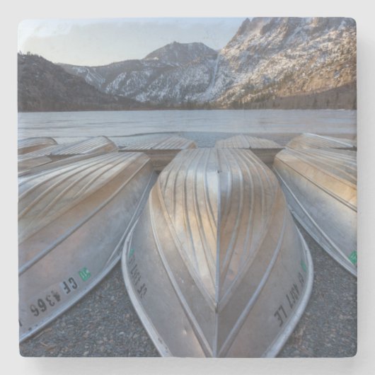 湖のカヌー ストーンコースター (正面)