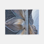 湖のカヌー フリースブランケット (正面(横))