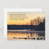 湖のカードに朝の霧 ポストカード (正面/裏面)