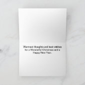 湖のクリスマスカードに雪の森とアヒル シーズンカード (内部)