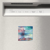 湖のグノーモンと女性 マグネット (インサイチュ (食洗機))