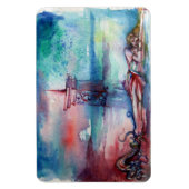 湖のグノーモンと女性 マグネット (縦)