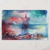 湖のグノーモンと女性 便箋 (正面)