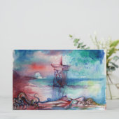 湖のグノーモンと女性 便箋 (スタンド正面)