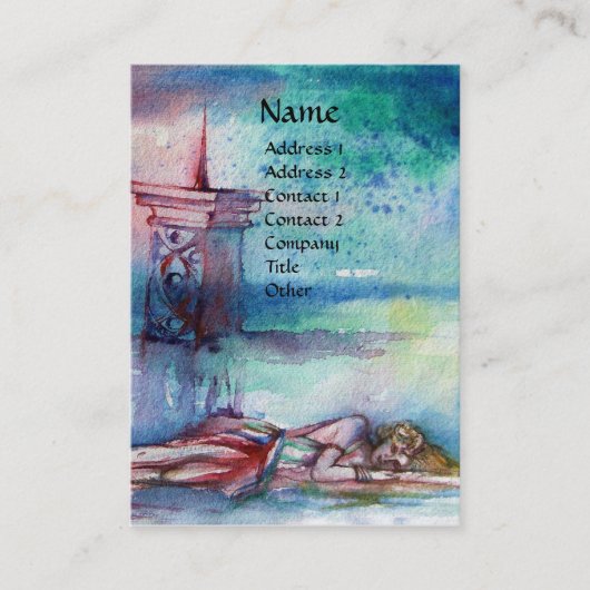 湖のグノーモンと女性 名刺 (正面)