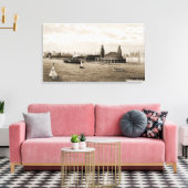 湖のシカゴの20年代の水彩画の芸術からの海軍桟橋 キャンバスプリント (インサイチュ (リビング))