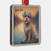 湖のシュナウザー メタルオーナメント (右)