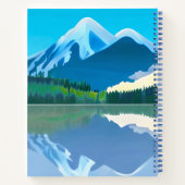 湖のジャーナルに反映された雪をかぶった山々 ノートブック (裏面)