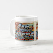 湖のジョージNYのコーヒー郵便はがきのマグからの挨拶 コーヒーマグカップ (正面左)