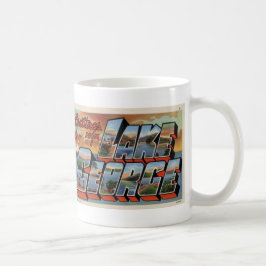 湖のジョージNYのコーヒー郵便はがきのマグからの挨拶 コーヒーマグカップ