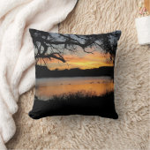 湖のスコットの州立公園のカンザスの日没 クッション (ブランケット)