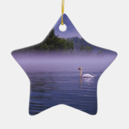 湖のスワン セラミックオーナメント