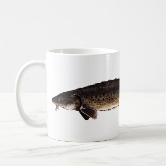 湖のチョウザメ- Acipenserのfulvescens コーヒーマグカップ (左)