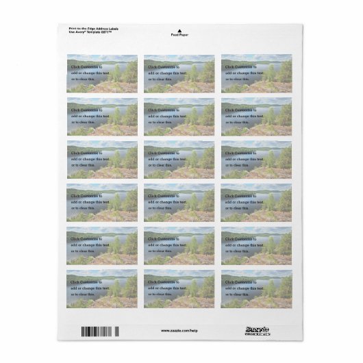 湖のテーマ ラベル (フルシート)