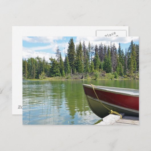 湖のドックに係留された船のポストカード ポストカード (正面/裏面)