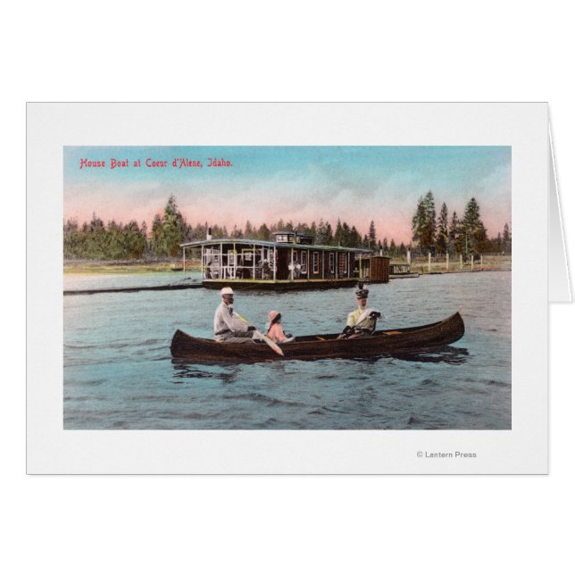 湖のハウスボートの景色 (正面横)