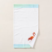 湖のバスタオオルセットに立つピンクのフラミンゴ バスタオルセット (ハンドタオル)