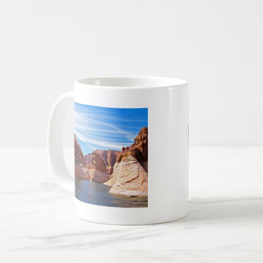 湖のパウエルのページのアリゾナの貯水池の景色 コーヒーマグカップ (正面左)