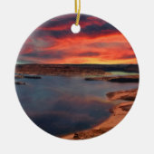 湖のパウエルの美しい自然の景色 セラミックオーナメント (正面)