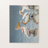 湖のパズルによるペリカン ジグソーパズル (縦)