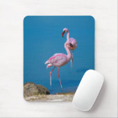 湖のピンクのフラミンゴ マウスパッド (マウス)
