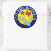 湖のフォークの貯蔵所、テキサス州の低音の魚釣り ラウンドシール (バッグ)