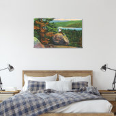 湖のフルトンチェーンのバランスのとれたロックビュー キャンバスプリント (インサイチュ (寝室))