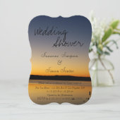 湖のブライダルシャワーの日の出 招待状 (スタンド正面)