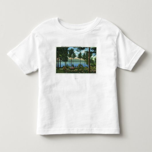 湖のブラウンの白鳥公園の眺め トドラーTシャツ (正面)