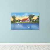 湖のホープ公園スワンスのビュー キャンバスプリント (インサイチュ (ウッドフロア))