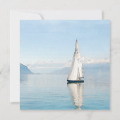 湖のボートにちなんだエレガントなゴールドの追悼式案内招待状写真 招待状 (裏面)