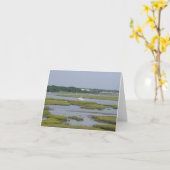 湖のボート カード (黄色い花)