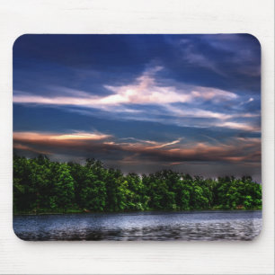 湖のマウスパッドの日没 マウスパッド